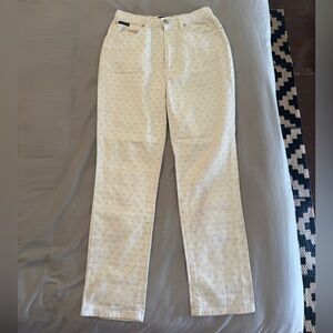 Valentino Cream Chinos with Logo Pattern
